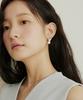 Adaul Cubic Stone Pearl Earring - Silver