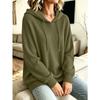 Women S Solid Drawstring Hooded Knit Loose Fit Casual Sweatshirt With Pockets