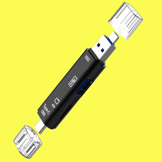 5 In 1 USB 3.0 Type-C Micro OTG TF Micro Security Digital Card Reader Adapter