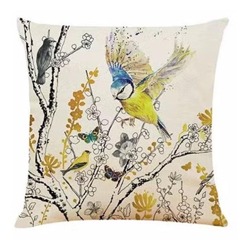 2024 Modern Minimalist Butterfly Bird Linen Pillowcase for Sofa