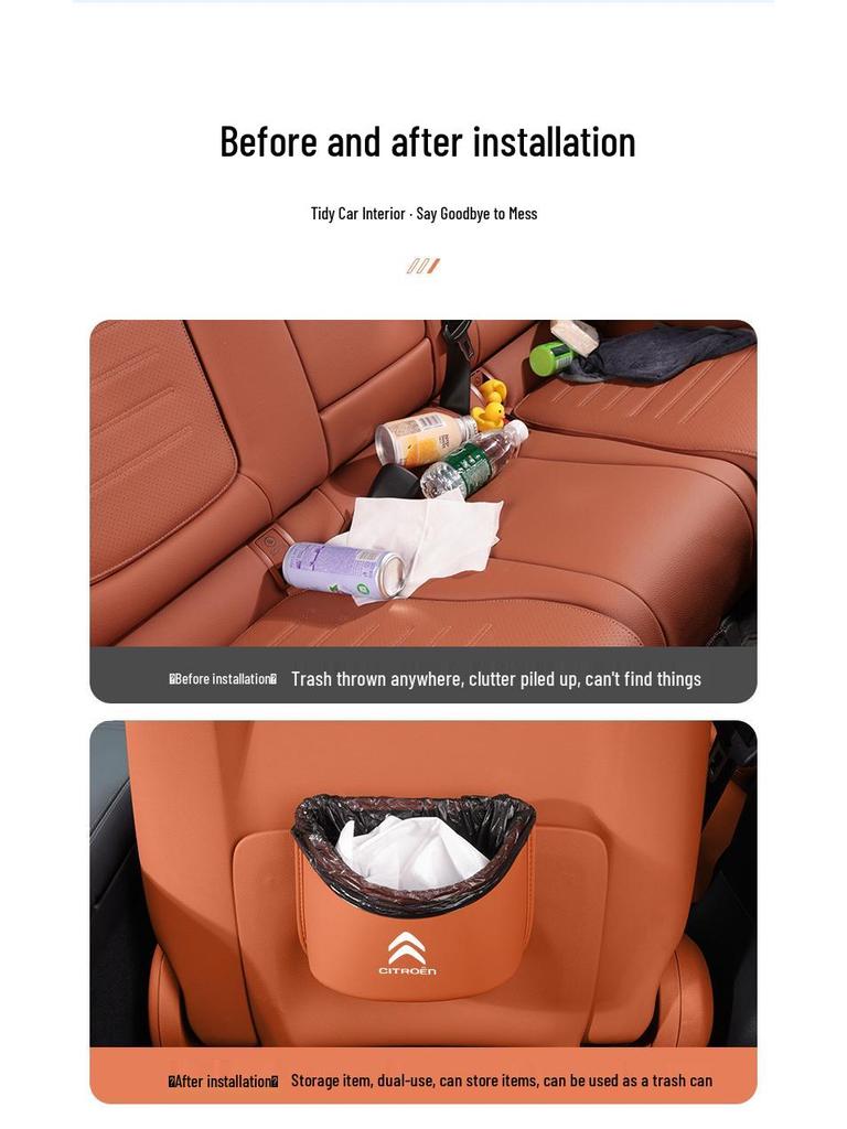 Citroën Car Trash Can for C5 X, C6, C3-XR, C4 - Large Capacity Storage Bin