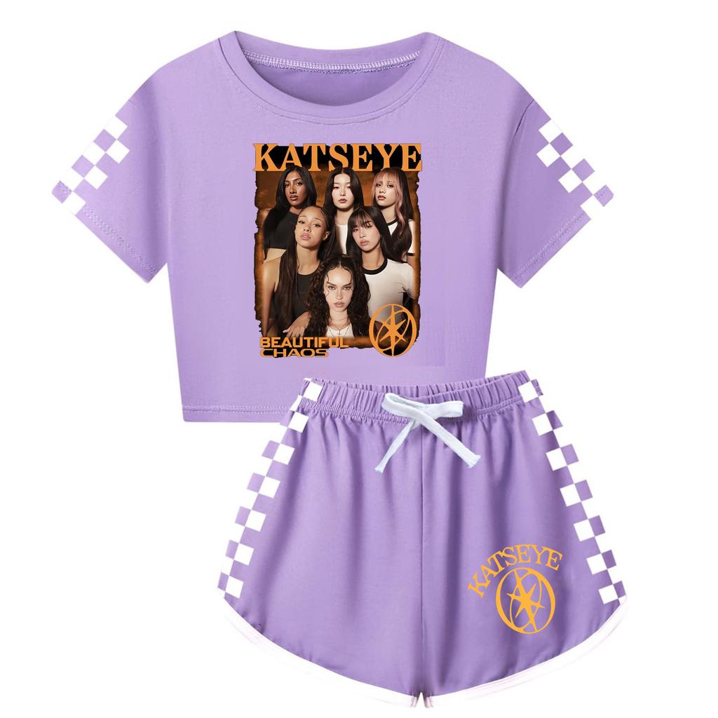 Kids Printed Short Sleeve Set Casual Fashion Outfit for Children