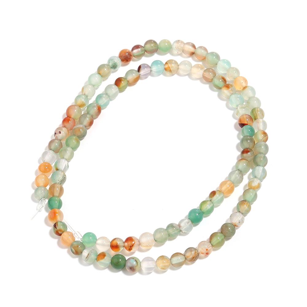 

Louleur 1 Strand Natural Agate Stone Beads Round Peacock Agate Beading Loose Gemstone for DIY Bracelet Necklace Jewelry Making