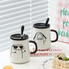 Einfache Cartoon-Keramiktassen Kreative Persönlichkeit Paartasse Kaffeetasse Herren Damen Milchtassen Zuhause Wasserbecher Trinkgeschirr