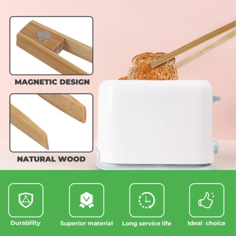 Bamboo Food Clamps With Magnetic Design For Safe And Easy Food Serving