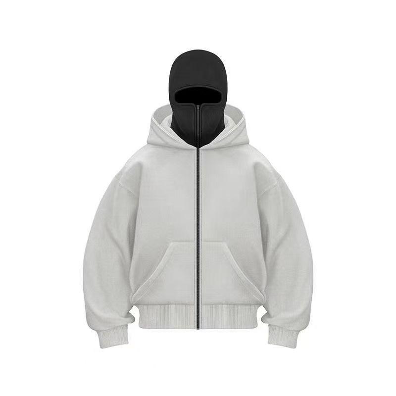 New Zip-Up Hooded Sweatshirt Jacket with Dual Hoods Autumn/Winter Sweatshirt Jacket