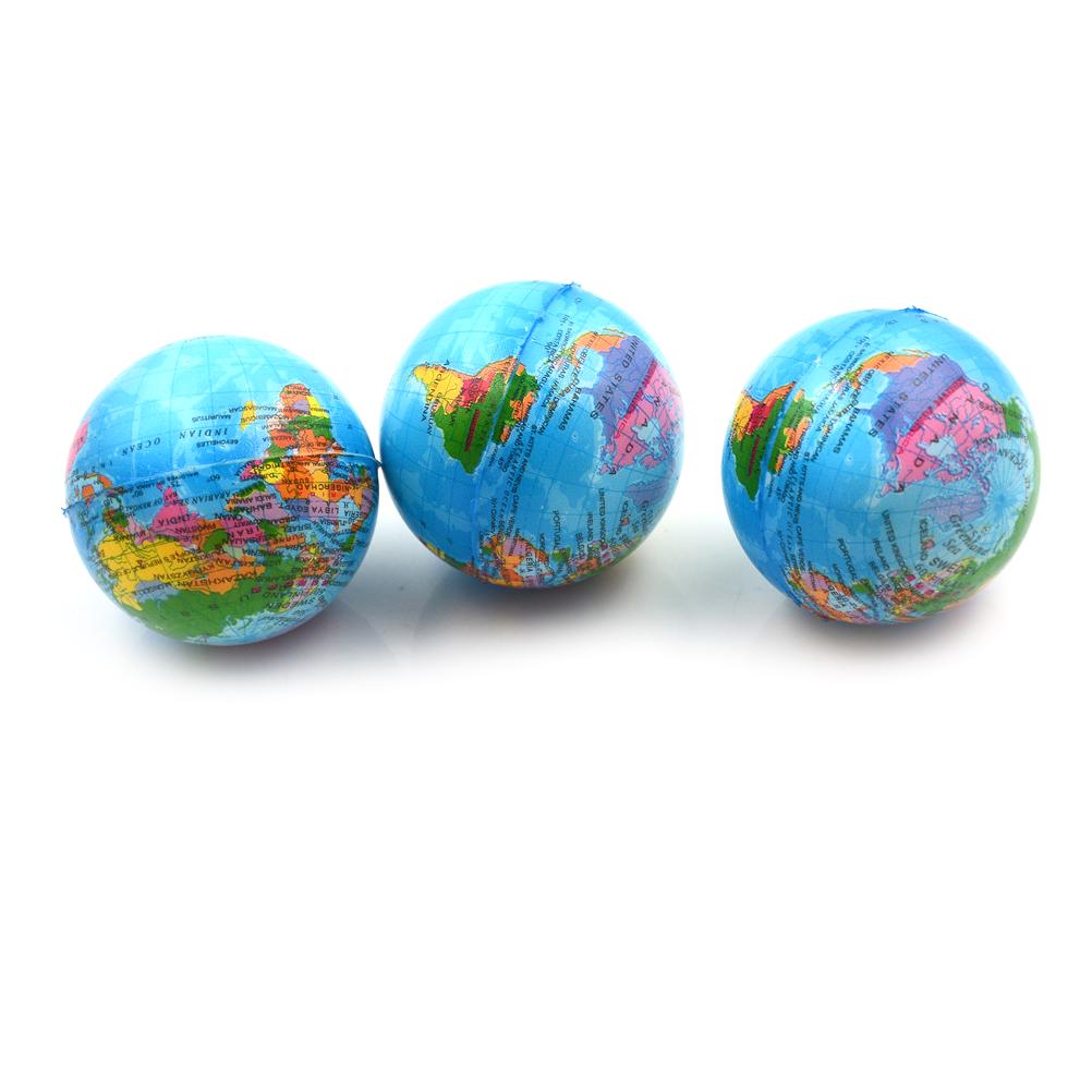 7.6Cm Stress Relief World Map Foam Ball Toy Palm Ball Planet Earth Ball Toy