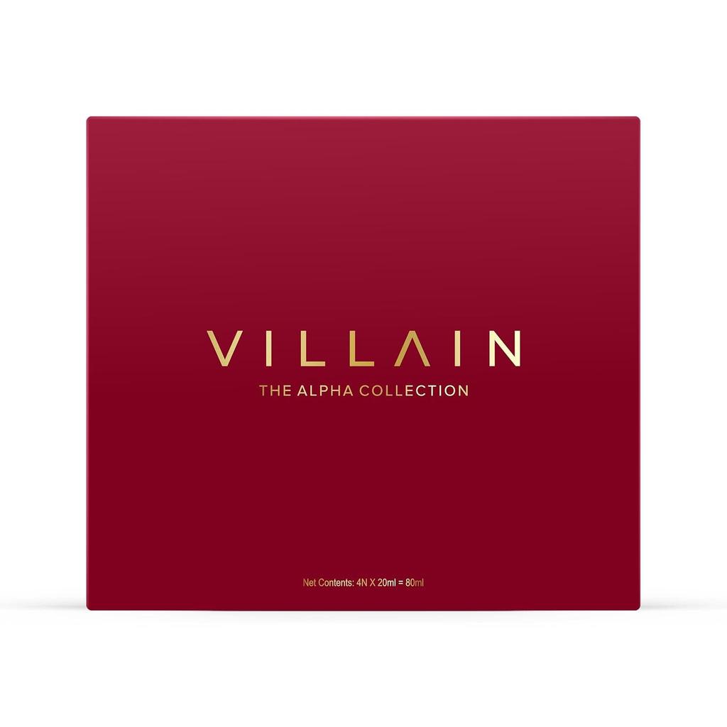 Villain The Alpha Collection Perfume For Man | Long Lasting Smell, 4 x 20ml