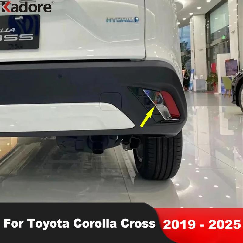 Rear Fog Light Lamp Cover Trim For Toyota Corolla Cross -2024 2025 Chrome Car Accessories Tail Foglight Eyebrow Eyelid Frame