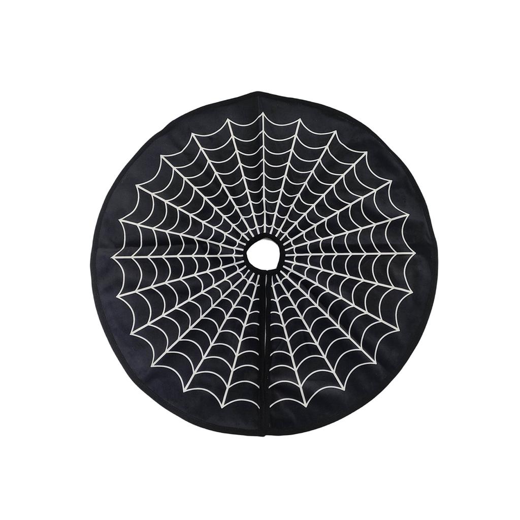 Halloween Tree Skirt Home Decoration White Spider Web Christmas Tree Apron Holiday Party Atmosphere Tree Matching Decoration