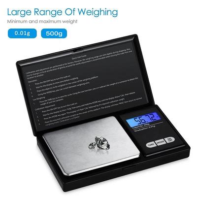 Digitale Mini-Taschenwaage für Gold, Sterlingsilber und Schmuck – Präzisionswaage 200/500 g/1000 g x 0,01 g/0,1 g