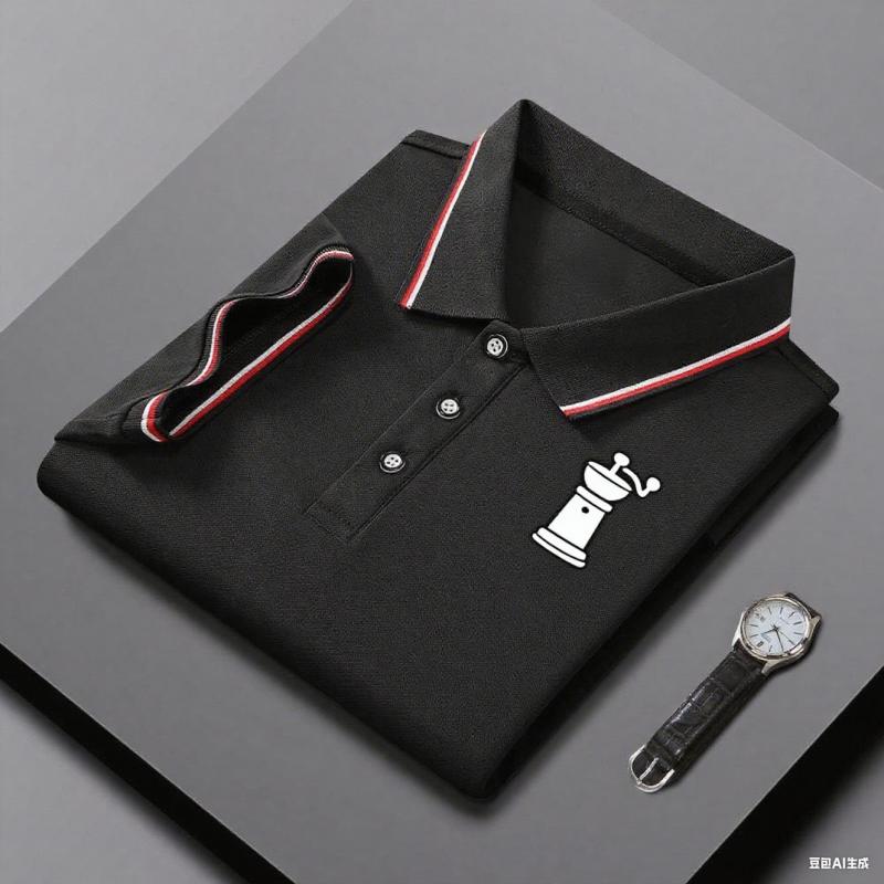 Men's Polo Shirt Summer Slim Fit Short Sleeve Tee Breathable Classic Striped Collar High-quality T-shirt Sportswear Unisex Top