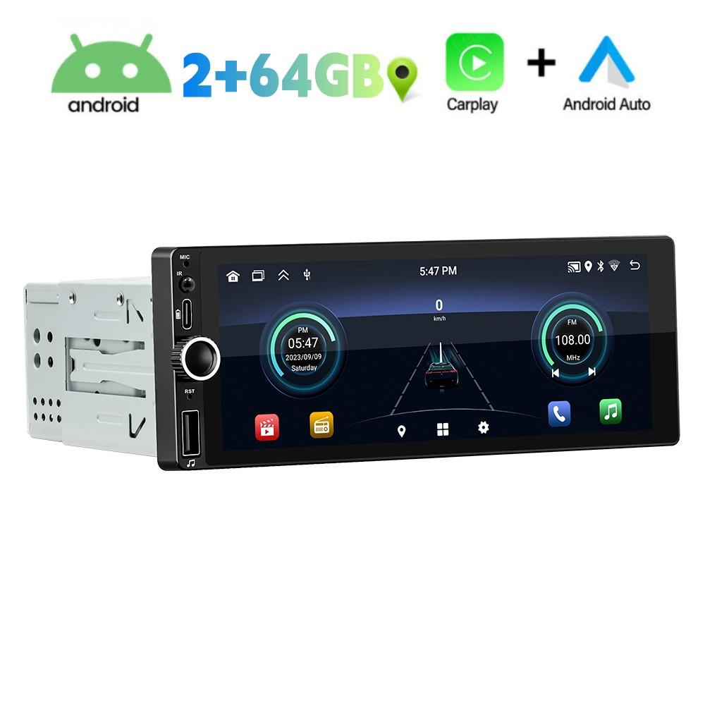 Radio samochodowe Android 1 Din Bezprzewodowy CarPlay Android-Auto Wifi Bluetooth Zestaw głośnomówiący GPS FM RDS USB Ekran IPS 6,86 cala Jednostka główna BD6021A