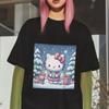 Cute Hello Kitty Christmas T-Shirt Winter Snow Gift Graphic Sweatshirt Unisex