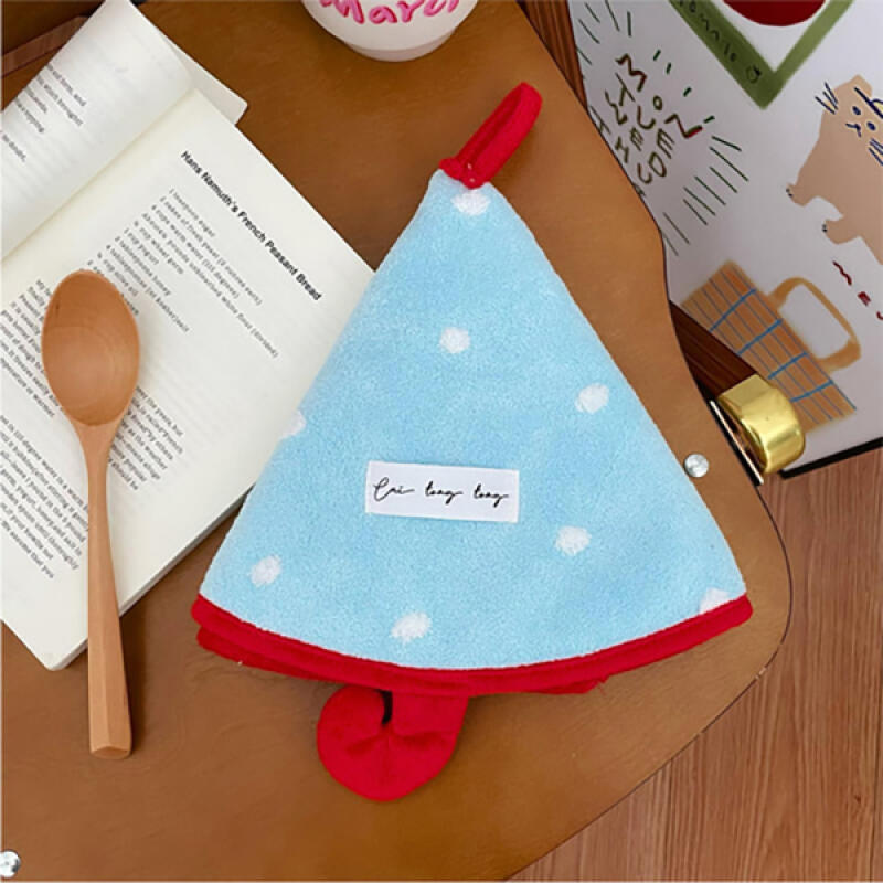 Umbrella-shaped hand towel, kitchen towel, ring towel, dot towel Sky Blue