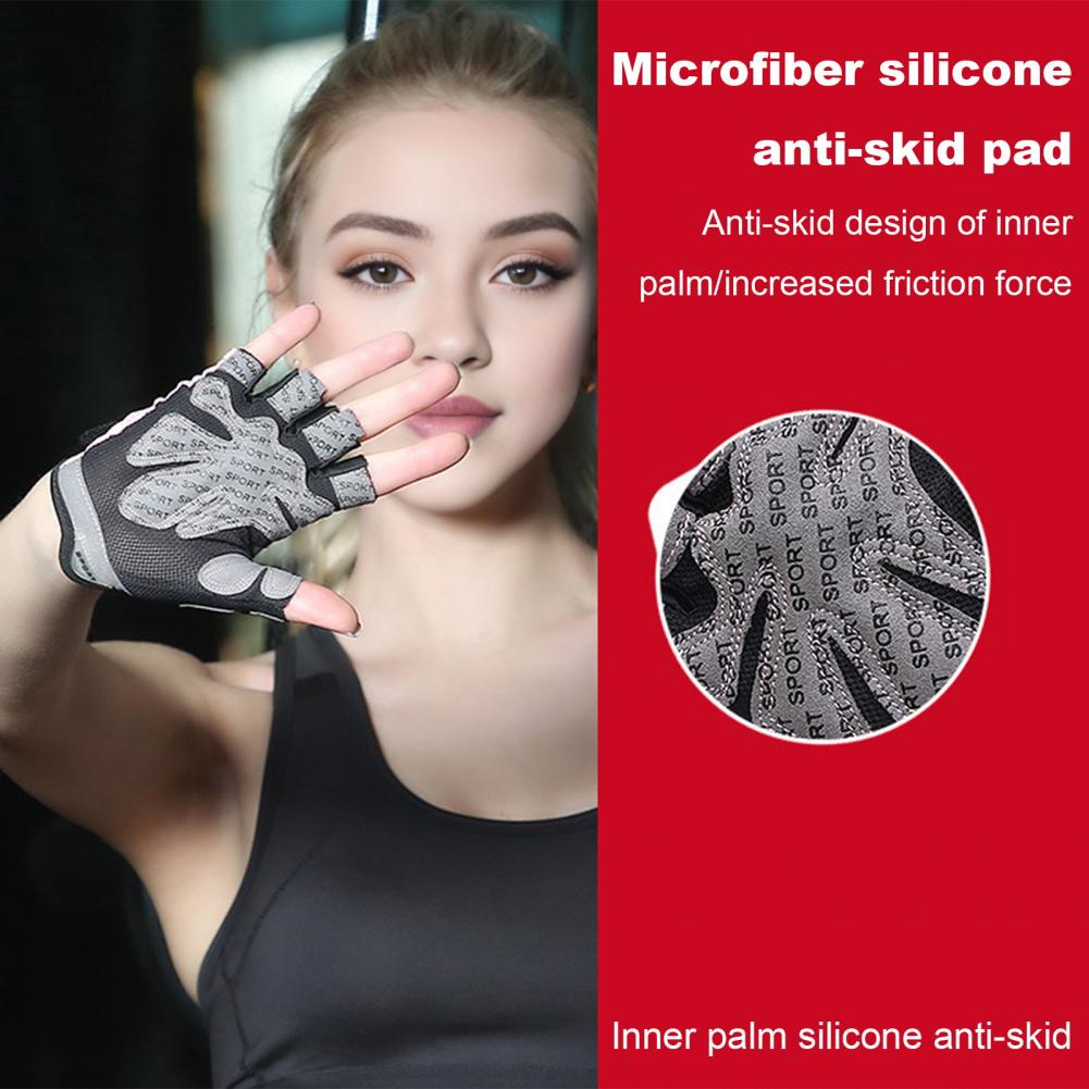 Luvas antiderrapantes Luvas de treino respiráveis de meio dedo com proteção total da palma para levantamento de peso Antiderrapante para melhor desempenho