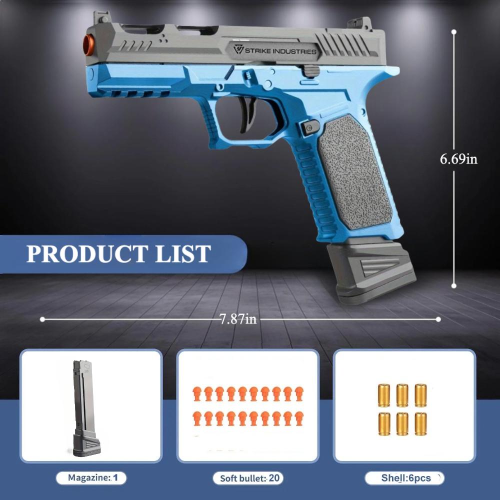 SIG17 Shell Throwing Toy Gun Continuous Firing Blowback Soft Bullet Pistol Model Empty Hanging Weapon Children s Toy Boys Gift