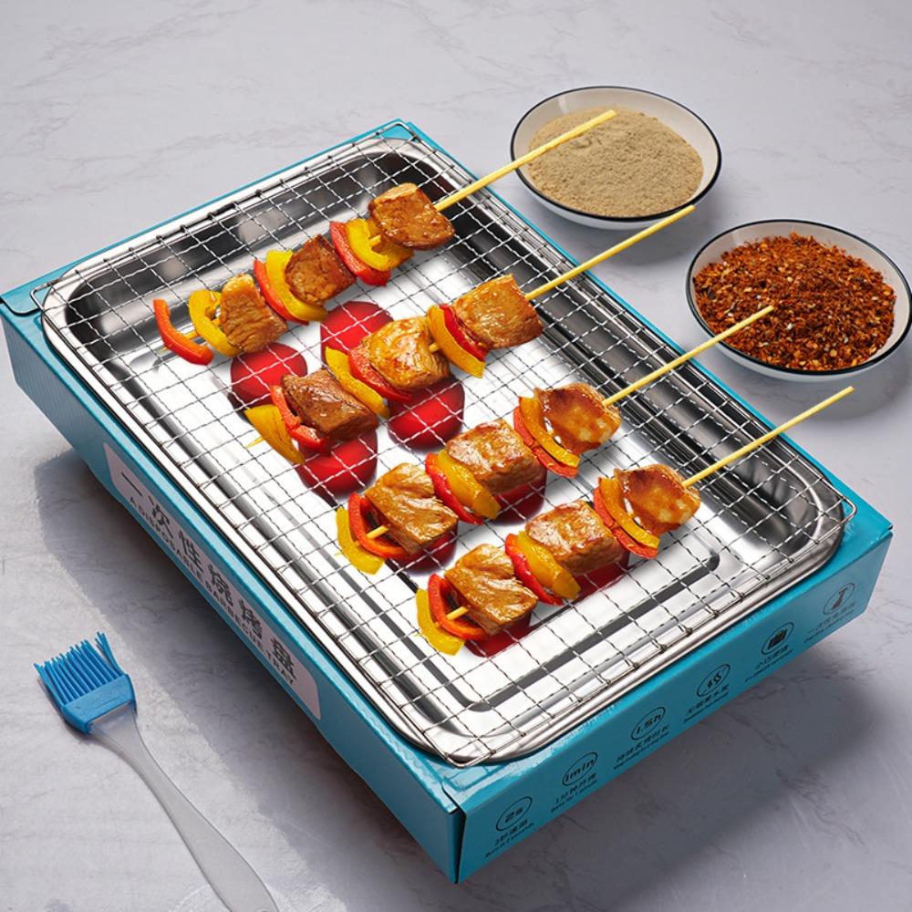 Smokeless Charcoal Grill Rectangular Barbecue Stove Portable BBQ Grill  Outdoor