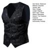 Männer Weste Mantel Ärmellos Blumendruck Formale Slim Fit Strickjacke Hochzeit Party V-ausschnitt Plus Größe Einreiher Bräutigam Weste Männer Kleidung