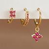 3PCS Trendy Stainless Steel Flower Drop Earring Set For Women Crystal Zirconia Dangle Earring Hypoallerg Piercing Jewelry Aretes