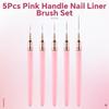 5Pcs Nail Art Brushes Set Elongated Lines Striping Drawing Pen French Stripe Nail Art Liner Brush Set Professional Manicure Tool