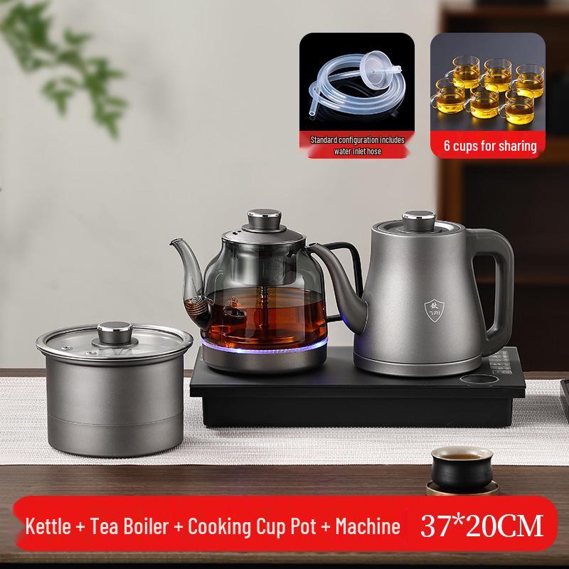 Pure Titanium Auto-Fill Electric Kettle with Tea Brewer and Anti-Overflow Feature
