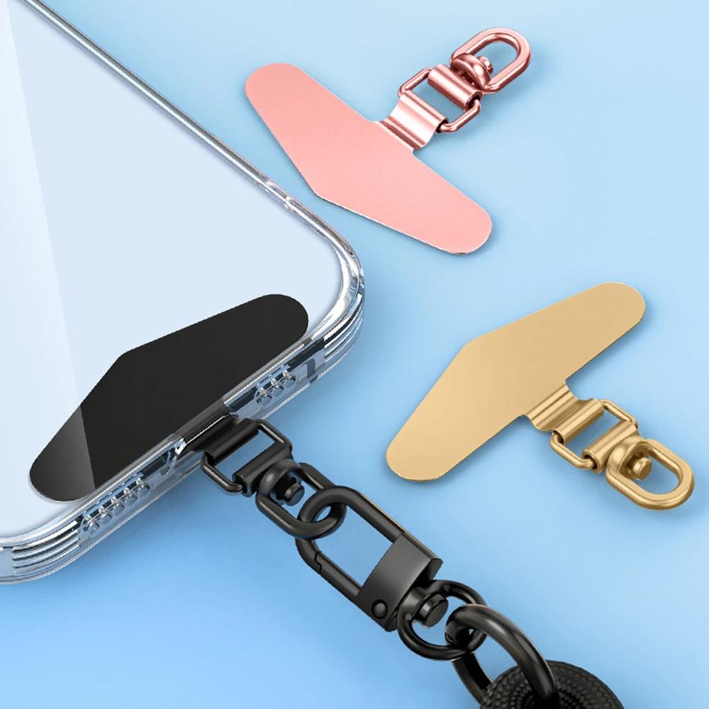 1-4 Stück Neues, verbessertes 360° drehbares Edelstahl-Handy-Sicherungsband Metall-Patch-Dichtung Handy-Lanyard Sicherheitsverbinderteil
