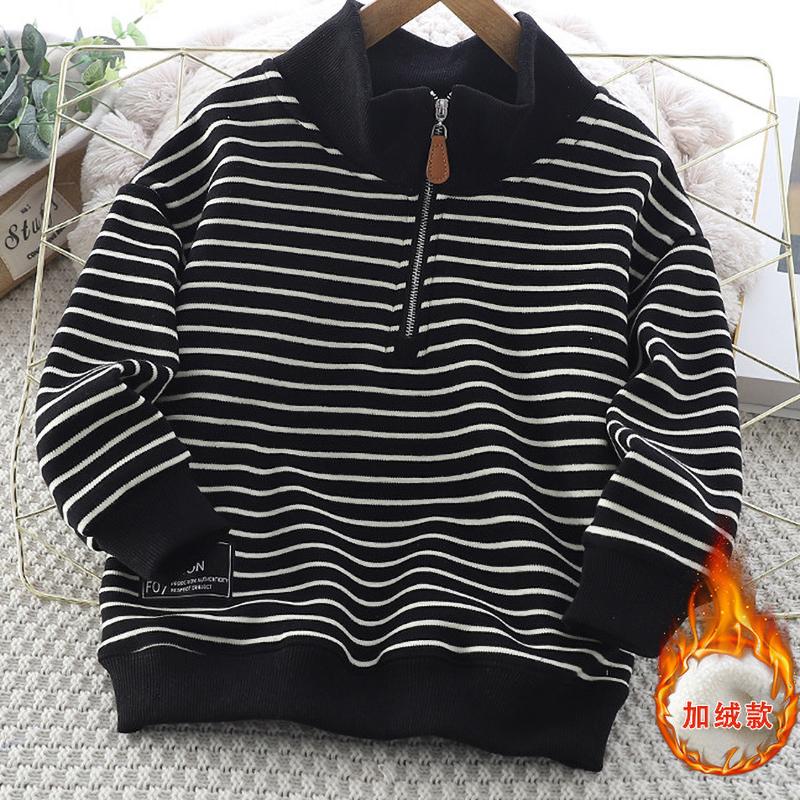 Boys Sweatshirt Spring Autumn Girls Casual Pullover Big Kids Lapel Zipper Sportswear
