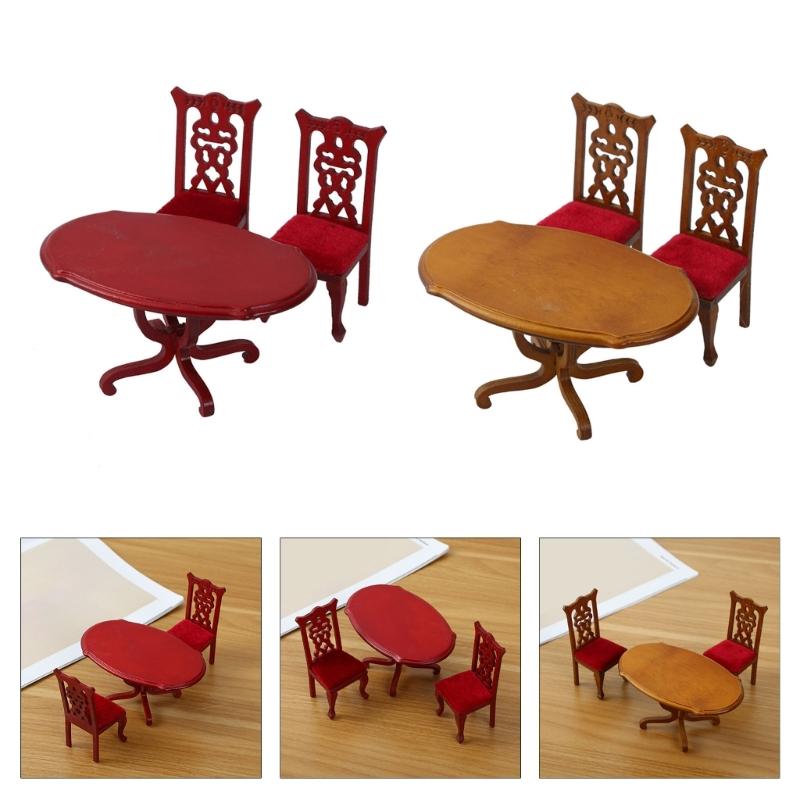 Doll House Chair Table Model Dining Set Realistic Table Dollhouses Chair Realistic Play Chair Realistic 1:12 Model Toy