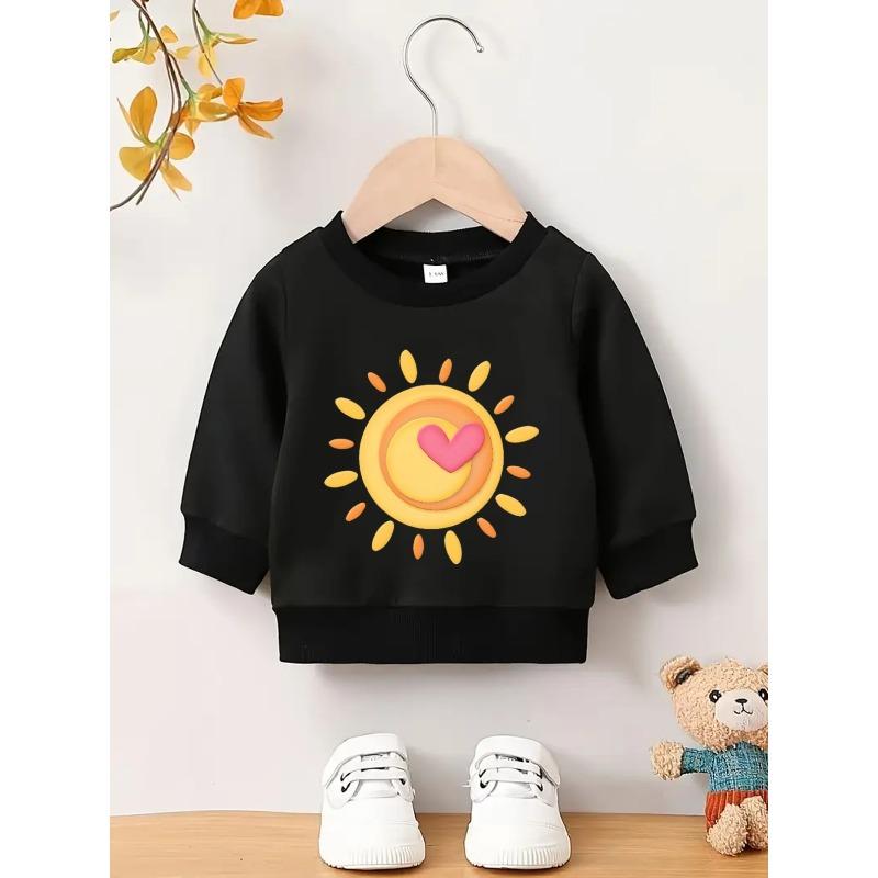 Kids Sweatshirt, Cute Print Pattern Spring Lightweight Round Neck Sweatshirt,Soft Cotton Sweatshirt