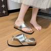 Premium slope heel thick bottom flip-flops summer wear new French beautiful set of cool toe slippers