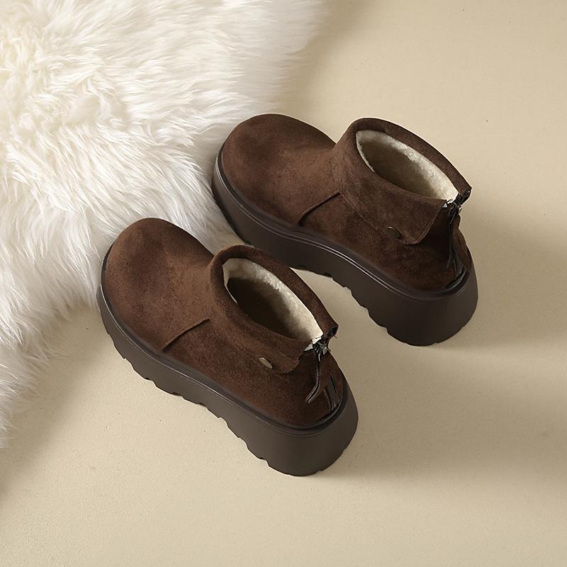 TUINANLE Newest Women Winter Snow Boots Slip on Short Boots Comfort Ankle Boots Faux Fur Lining Plush Boots