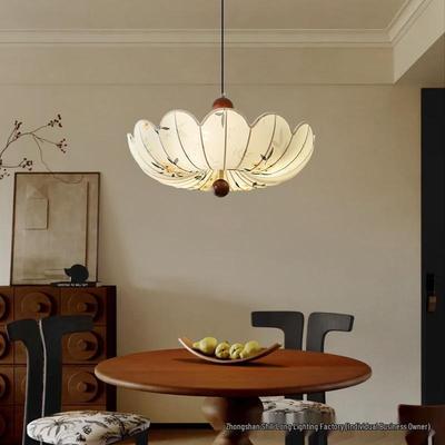 High-End Retro Chinese Fabric Chandelier for Bedroom, Living Room, and Study