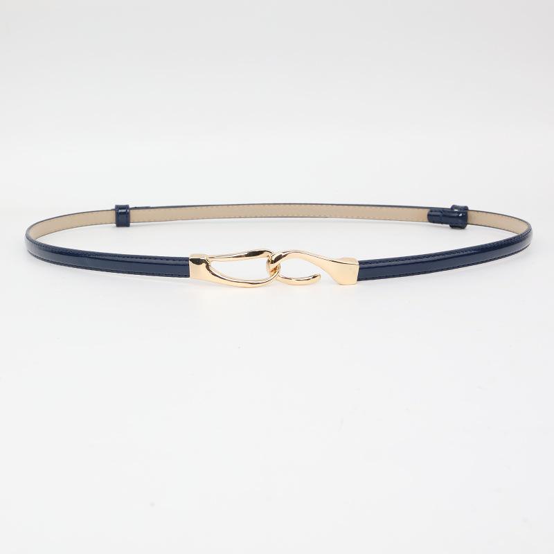 Korean Style Patent Leather Women's Accessory: Fashionable Thin Hook Waist Belt for Skirts