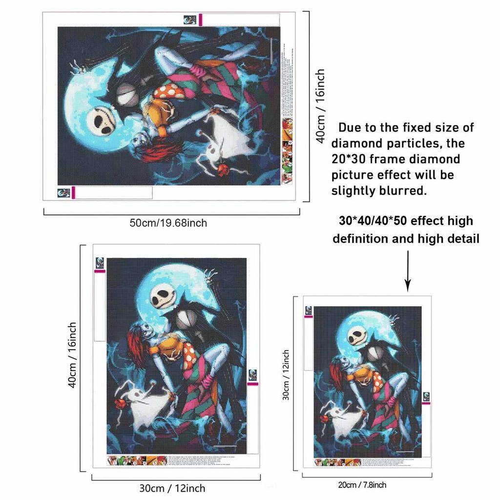 DIY Diamond Painting Canvas Jack and Sally Nightmare Design 5D Full Drill Art Creative Leisure Craft Home Decor Wall Pictures
