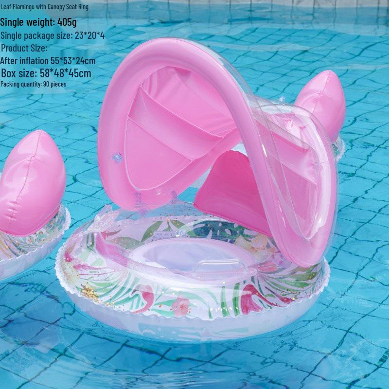 Large Toddler Boat-Themed Swimming Ring with Canopy & Steering Wheel