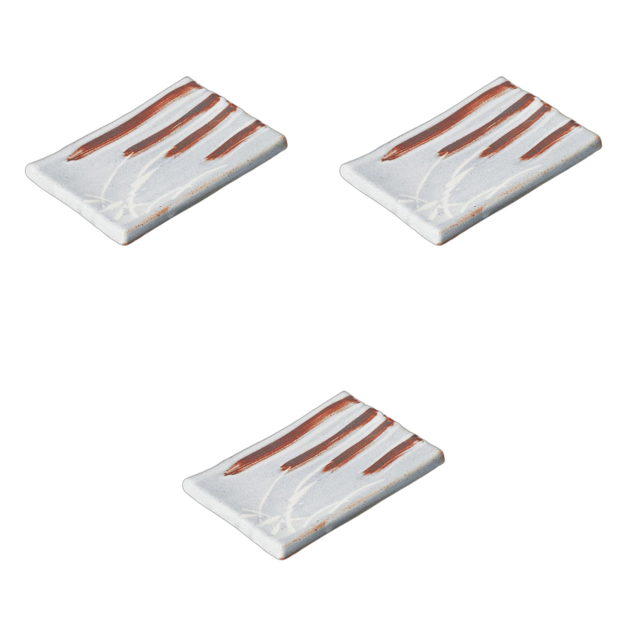 

Set of 3 Silver Shino Ashi Long Rectangular Plates x Pottery Setomonohonpo (Earthenware) 7.5cm [21 14cm] Ceramics, Dishes,