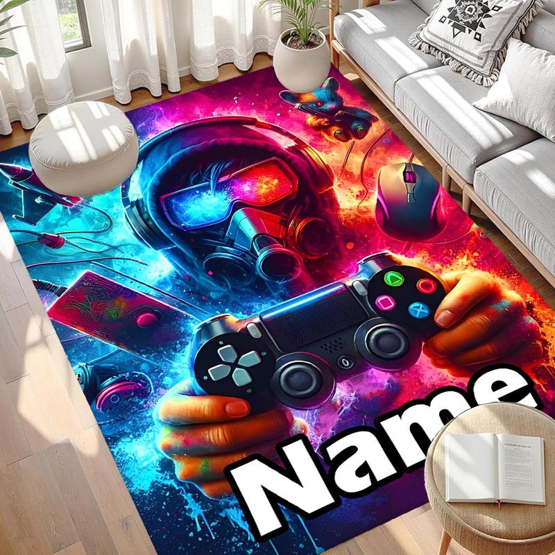Custom Name Personalized Game On Print Carpet, Versatile Home Decor Rug, for Playroom, Apartment, Balcony, Entryway, Hallway Gift
