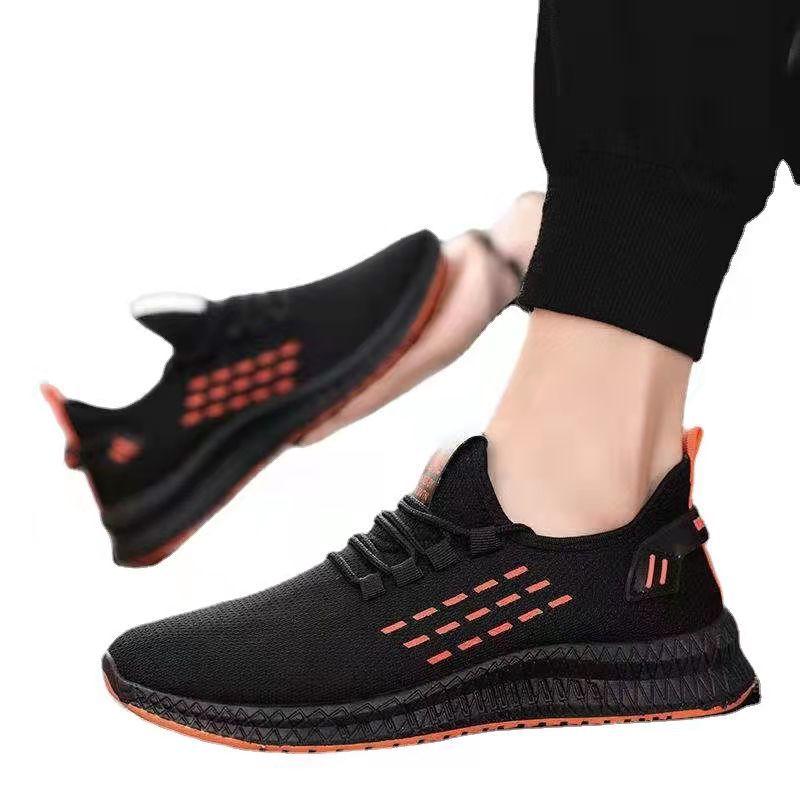 Frühling flacher Mund Herren Sportschuhe Schnürschuhe bequem und leicht Laufschuhe weiche Sohle Koreanische Version trendige Einzelschuhe Herrenschuhe