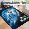 Custom Text Printed Rug Erling Haaland Non Slip Floor Carpet For Home Room Decor