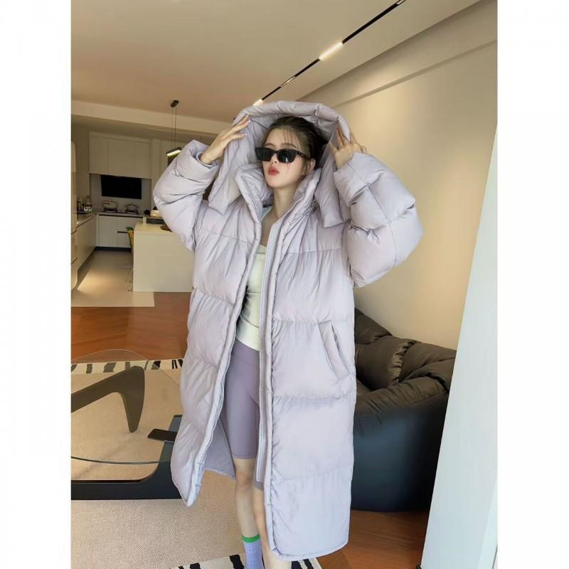 Womens Oversized Puffer Coat Winter Long Parka With Hood Loose Fit College Style Thick Cotton Filled Jacket