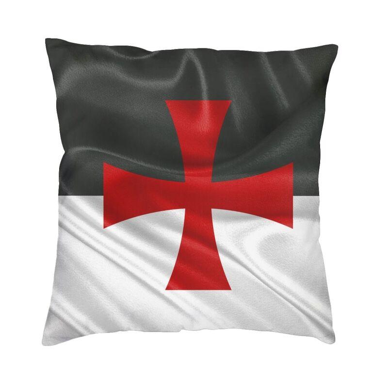 Mittelalterliches Tempelritterkreuz Kissenbezug 40x40cm Heimdekoration 3D-Druck Christlicher Kreuzritter Krieger Dekokissen