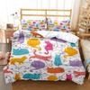 Cute Cat Comfortable Duvet Quilt Cover Pillowcase Bedding Set Children Bedroom Decoration Home Textile
