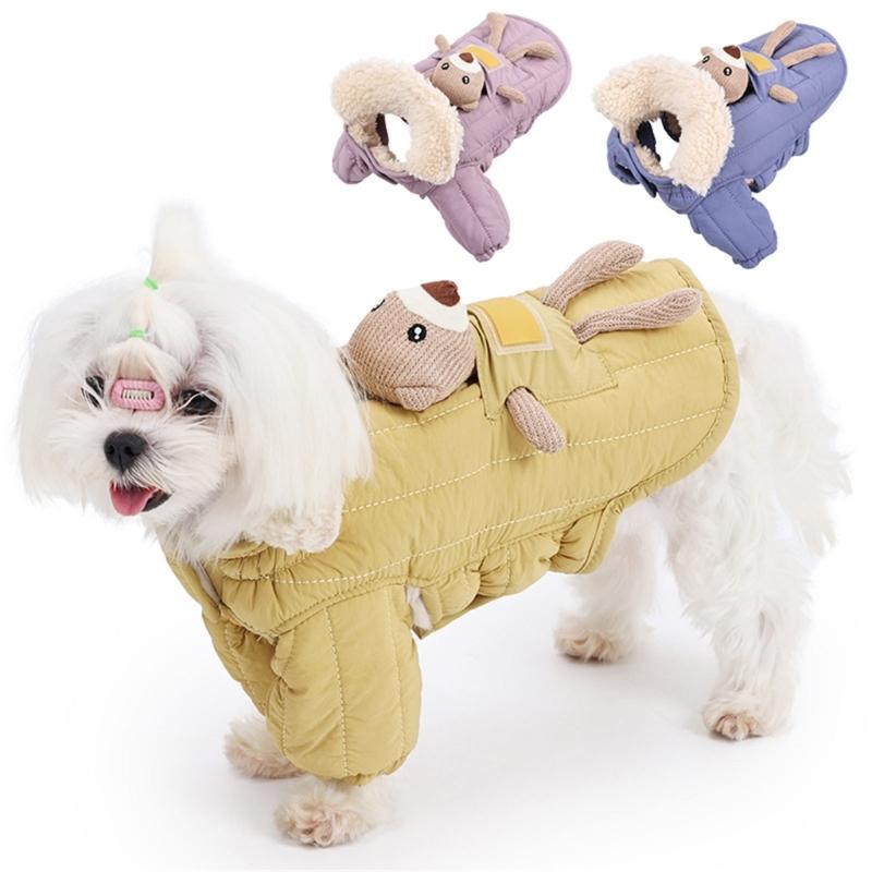 Pet Winter Clothing Warm Full Body Protections Easy On Off Design Machine Washable Padded Jackets For Dog Outdoor Walking
