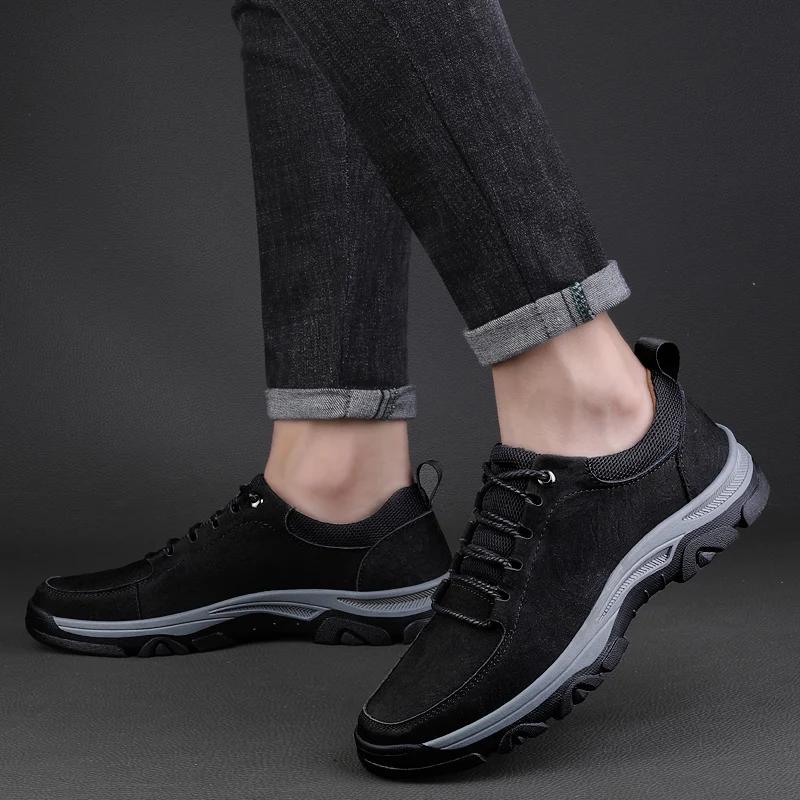 Fashion Men Shoes Lace Up Handmade Casual Men Shoe Design Lace Up Sneakers Man Genuine Leather Soft Shoes Men Oxfords Shoes