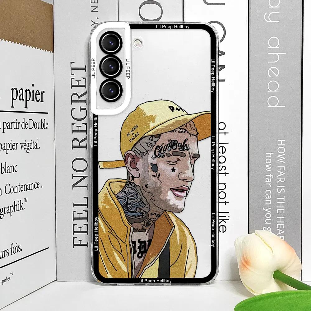 Rapper Lil Peep Hellboy Love Phone Case for Samsung Galaxy S21 S23 S24 S25 Ultra Plus FE Clear Soft Cover for Samsung S22 Fundas