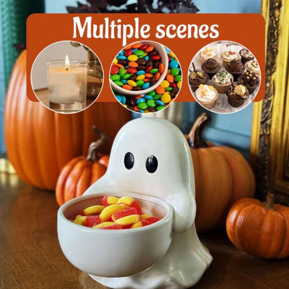 Resin Halloween Ghost Candle Holder Gothic Halloween Candlestick Holder  Party Decorations