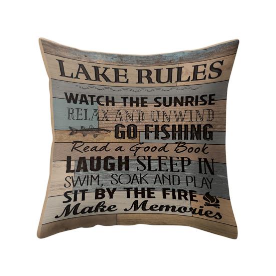 Letter Square Throw Pillow Case Cushion Cover Sofa Home Office Decoration