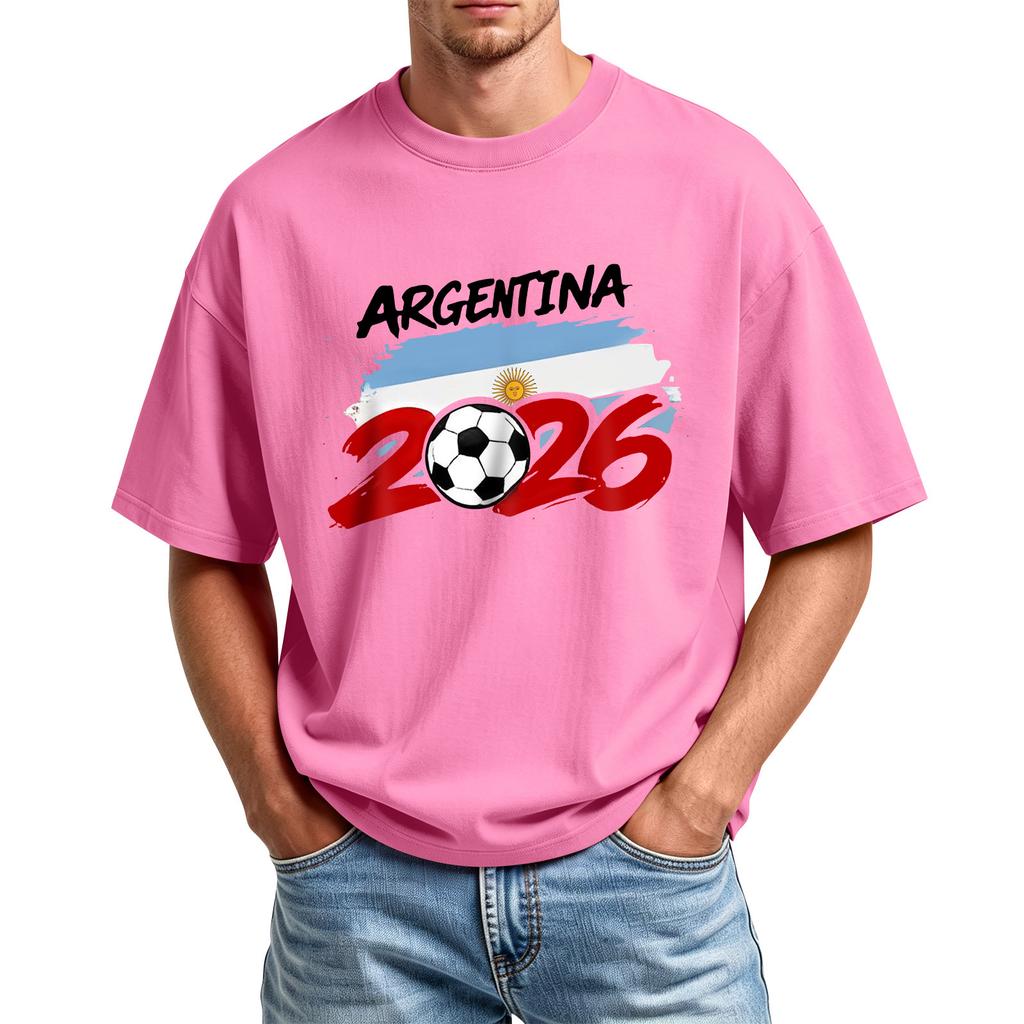 Men's Printed Round Neck T-Shirt Casual Sports Short-Sleeve Top