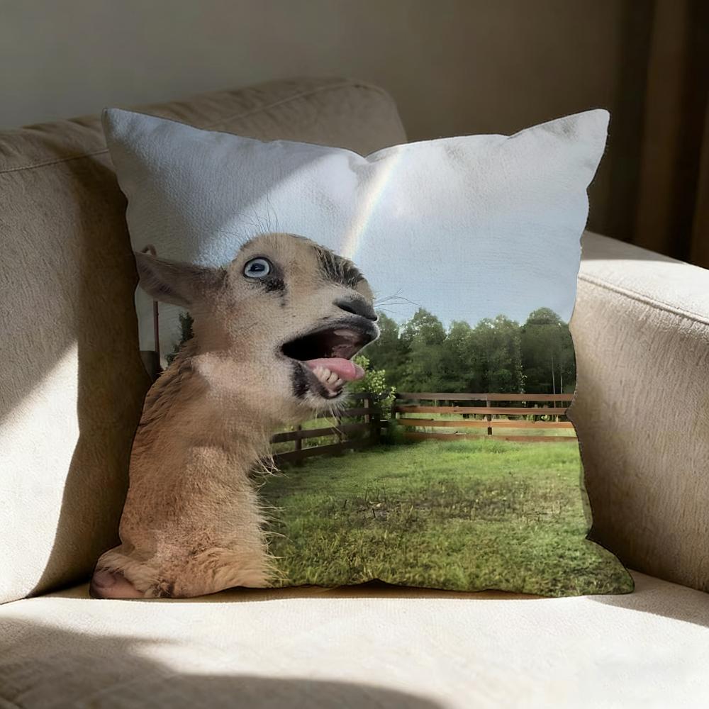 Spooky Goat Face Pillow Case Pillowcase, Double-sided Printed, Sofa Cushion, Bedroom Headboard Pillow